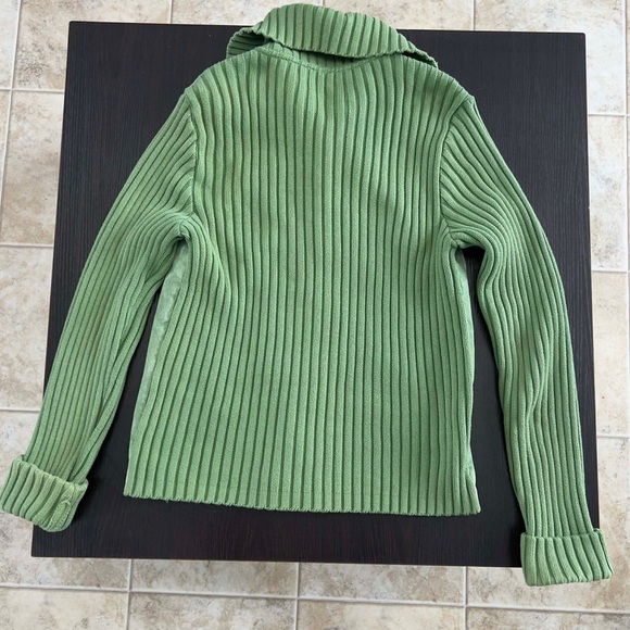 Lady Hathaway Sage Green Suede Knit Jacket Gorpcore Cottagecore Earthy Cabincore - Picture 3 of 4